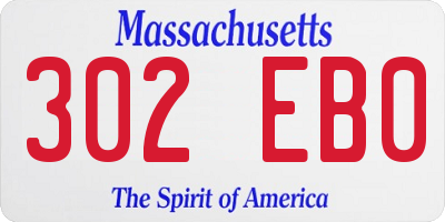 MA license plate 302EB0