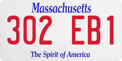 MA license plate 302EB1