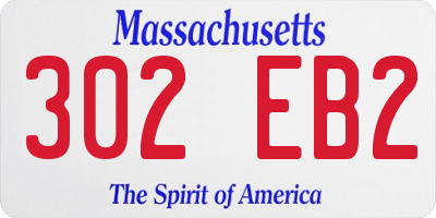MA license plate 302EB2