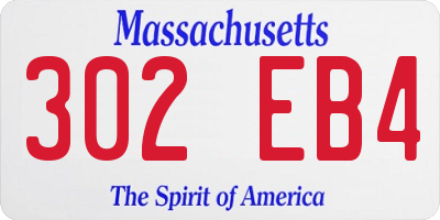MA license plate 302EB4