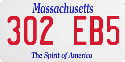 MA license plate 302EB5