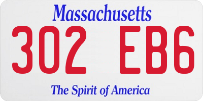 MA license plate 302EB6