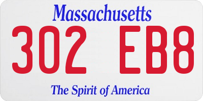 MA license plate 302EB8