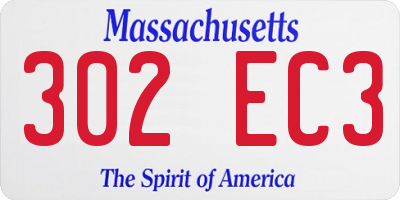 MA license plate 302EC3