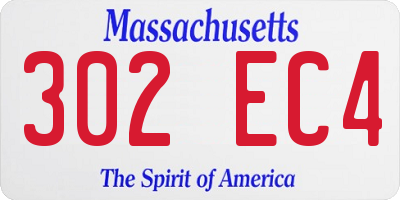 MA license plate 302EC4