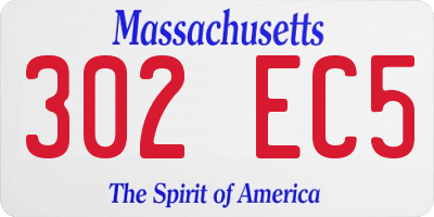 MA license plate 302EC5