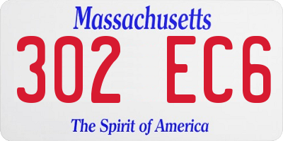 MA license plate 302EC6