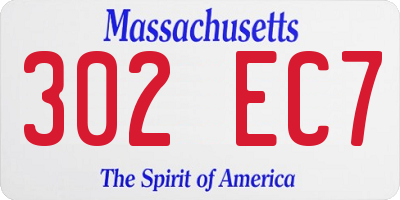 MA license plate 302EC7