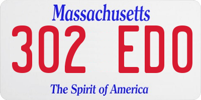 MA license plate 302ED0