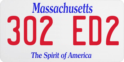 MA license plate 302ED2