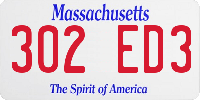 MA license plate 302ED3