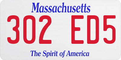 MA license plate 302ED5
