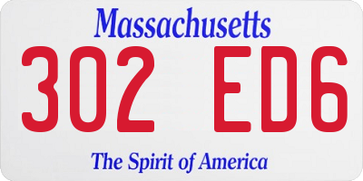 MA license plate 302ED6