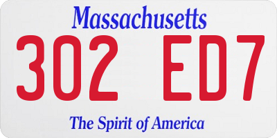 MA license plate 302ED7