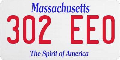 MA license plate 302EE0