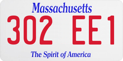 MA license plate 302EE1