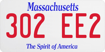 MA license plate 302EE2