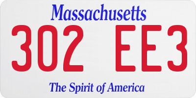 MA license plate 302EE3