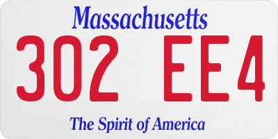 MA license plate 302EE4