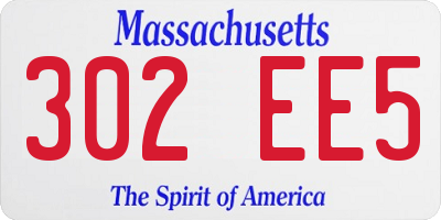 MA license plate 302EE5