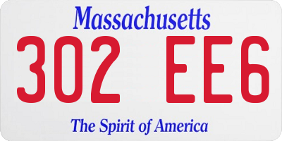 MA license plate 302EE6
