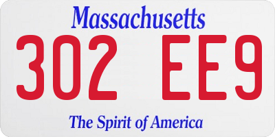 MA license plate 302EE9