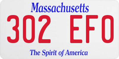MA license plate 302EF0
