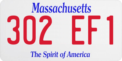 MA license plate 302EF1
