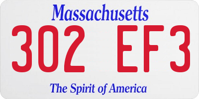 MA license plate 302EF3