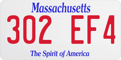 MA license plate 302EF4