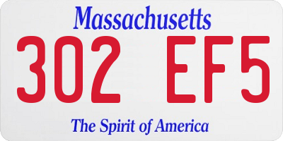 MA license plate 302EF5