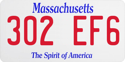 MA license plate 302EF6