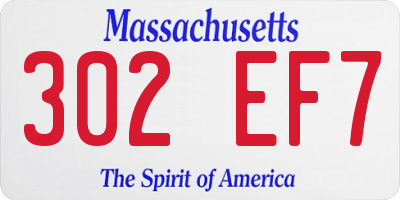 MA license plate 302EF7