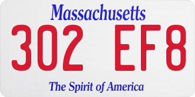 MA license plate 302EF8