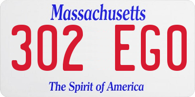 MA license plate 302EG0