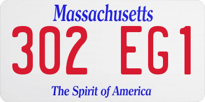 MA license plate 302EG1
