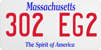 MA license plate 302EG2