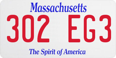 MA license plate 302EG3