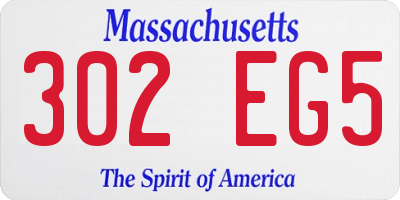 MA license plate 302EG5