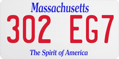 MA license plate 302EG7