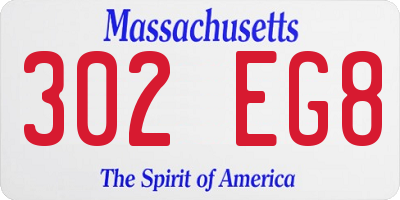 MA license plate 302EG8