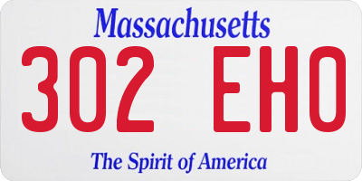 MA license plate 302EH0