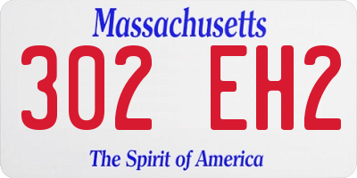 MA license plate 302EH2