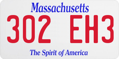 MA license plate 302EH3