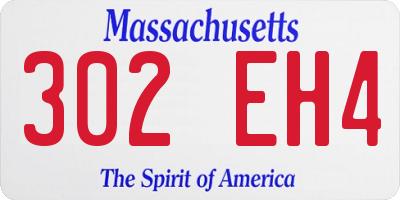 MA license plate 302EH4