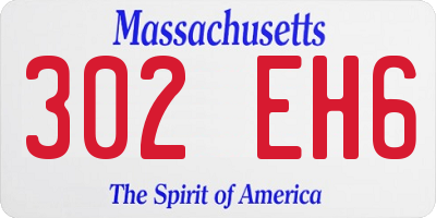 MA license plate 302EH6