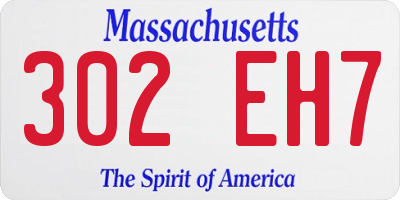 MA license plate 302EH7