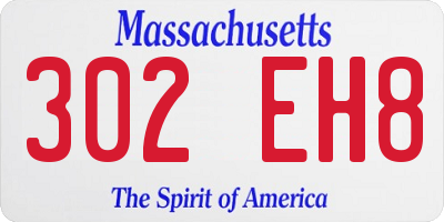 MA license plate 302EH8