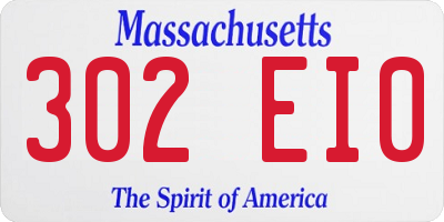 MA license plate 302EI0