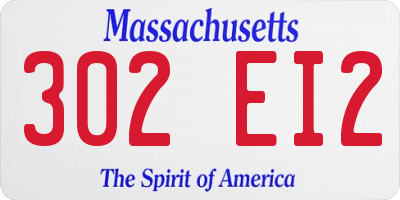 MA license plate 302EI2